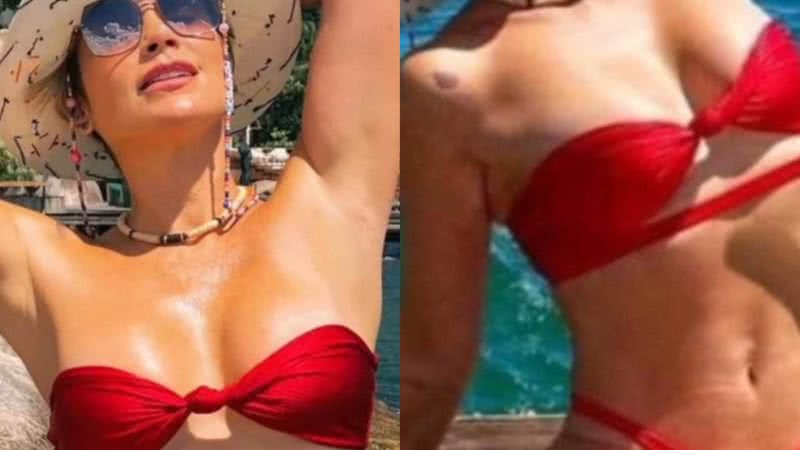 Flávia Alessandra impressiona ao surgir de biquíni vermelho - Reprodução/Instagram