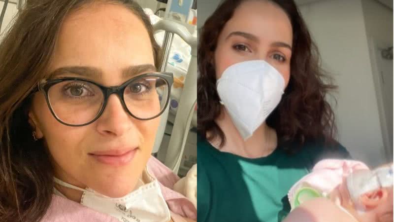 Leticia Cazarré toma sol com a filha de cinco meses no hospital - Reprodução/Instagram