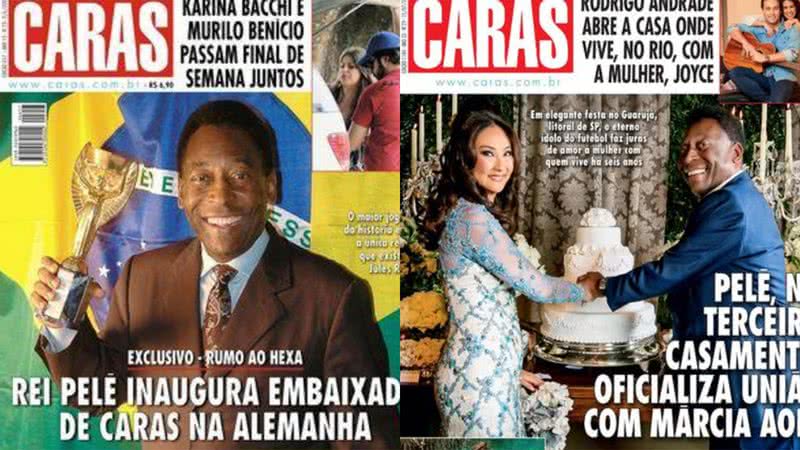 Pelé nas capas da revista CARAS - Arquivo CARAS