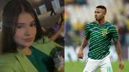 Influenciadora Raiane Lima chegou com Helena, filha com Gabriel Jesus, de apenas seis meses, no estádio Lusail, em Doha - Foto: Reprodução / Instagram / Getty Images