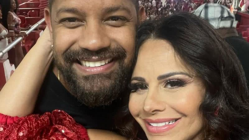 Viviane Araújo curte clima de romance com Guilherme Militão durante ensaio da Salgueiro - Reprodução/Instagram