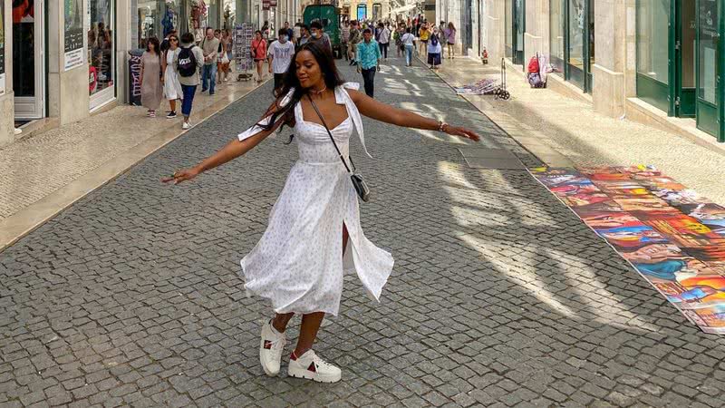 Iza encanta ao mostrar pontos turísticos e as belezas de Lisboa, capital de Portugal - Foto/Instagram