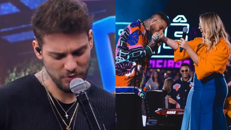 Lucas Lucco se emociona ao cantar parceria com Marília Mendonça - Reprodução/Band/Divulgação