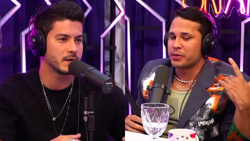 Arthur Aguiar e Lucas Guimarães no podcast PodCats - Foto: Reprodução / YouTube PodCats