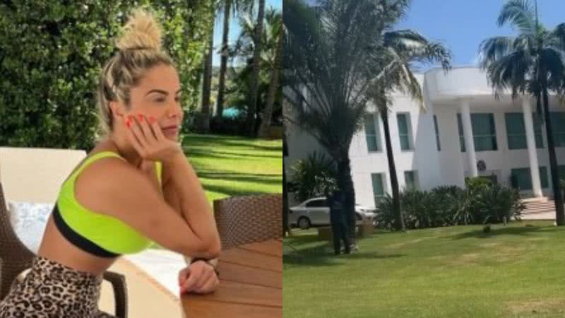 Poliana Rocha exibe decoração luxuosa da parte externa de sua mansão - Foto: Reprodução / Instagram