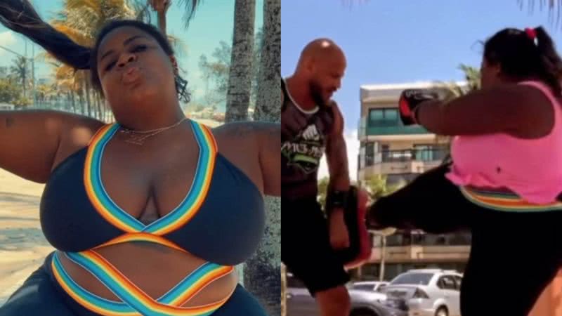 Jojo Todynho exibe corpaço ao treinar na praia - Reprodução/Instagram