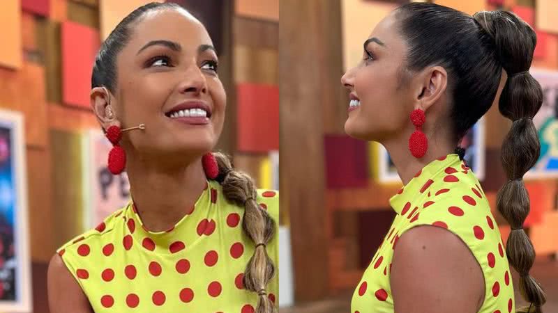 Patrícia Poeta impressiona com look todo de 'bolas' no 'Encontro' - Reprodução/Instagram