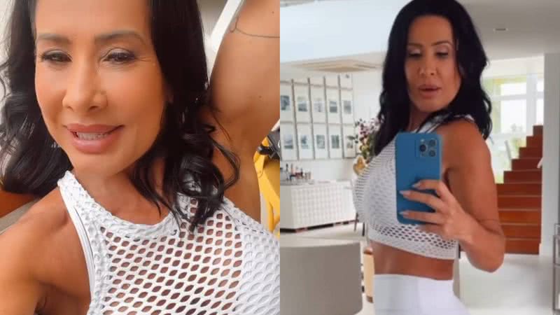 Scheila Carvalho chama a atenção ao surgir de look branco de ginástica - Reprodução/Instagram