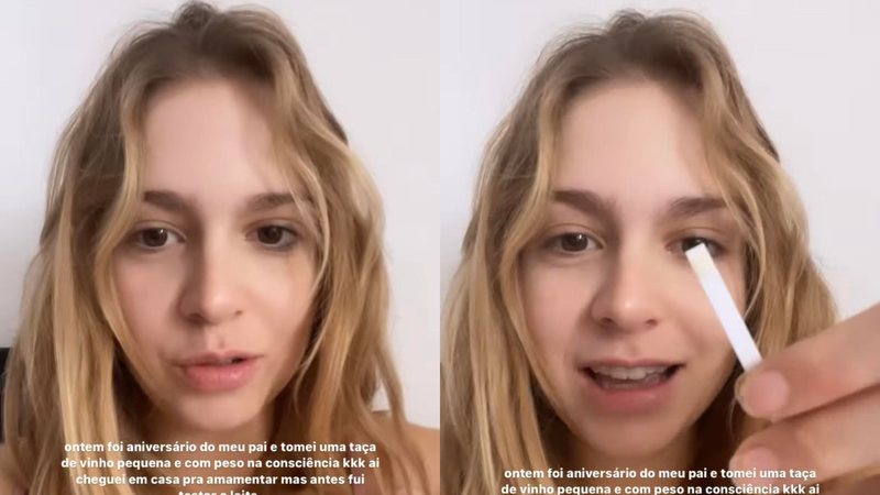 Isabella Scherer testa leite após tomar taça de vinho - Reprodução/Instagram