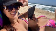 Paula Barbosa, a Zefa de 'Pantanal', curte dia na praia - Reprodução/Instagram