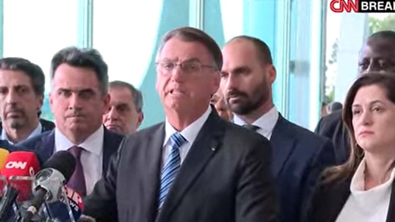 Jair Bolsonaro faz o primeiro pronunciamento após ser derrotado nas eleições de 2022 - Foto: Reprodução / CNN Brasil