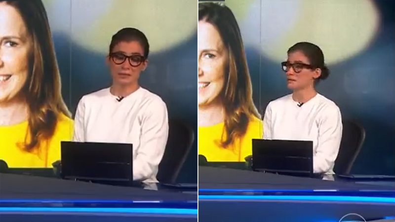 Renata Vasconcellos se emociona no Jornal Nacional - Foto: Reprodução / Globo