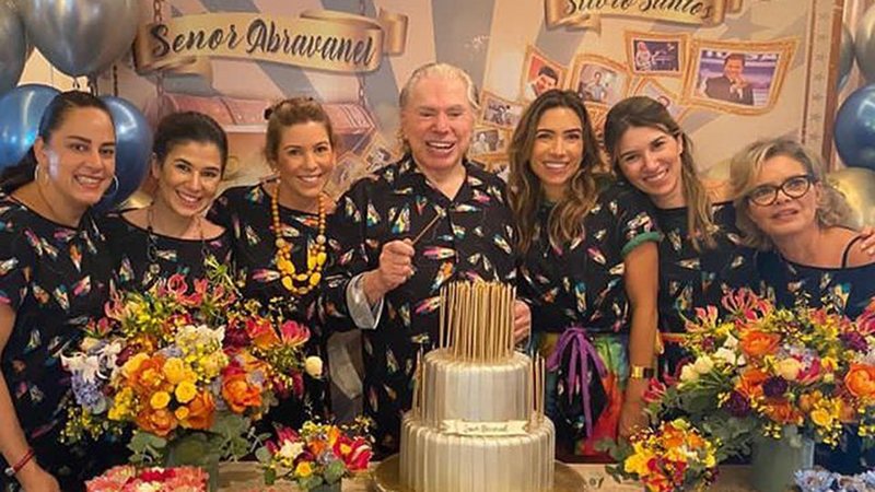 O apresentador Silvio Santos e suas seis filhas em festa de aniversário - Foto: Reprodução/Instagram