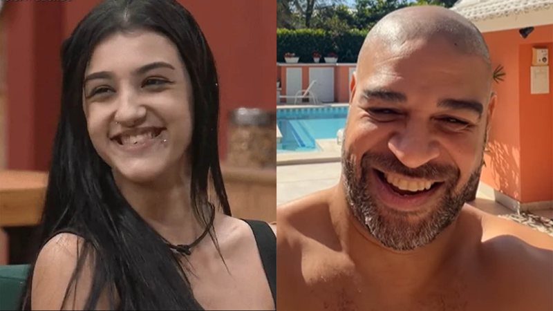 Bia Miranda e Adriano Imperador - Foto: Reprodução / Record TV e Instagram