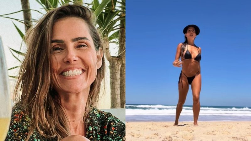 Deborah Secco exibe bumbum perfeito ao dar um usar um biquíni fininho durante banho de mar - Reprodução/Instagram