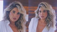 Sem sutiã, Flávia Alessandra deixa blusa aberta em sessão de fotos na banheira - Reprodução/Instagram