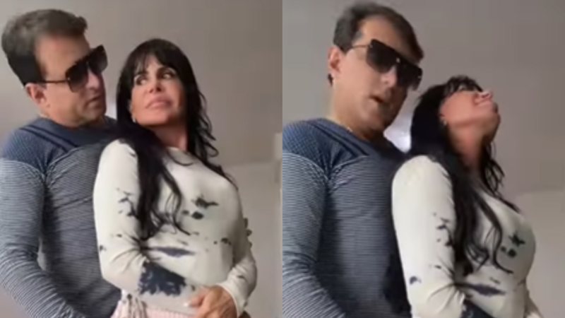 Gretchen e o marido dublam áudio de Maria Bruaca e Alcides, de 'Pantanal' - Reprodução/Instagram