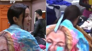 Kerline usa jaqueta personalizada com meme do BBB 21 - Foto: Reprodução / Record TV