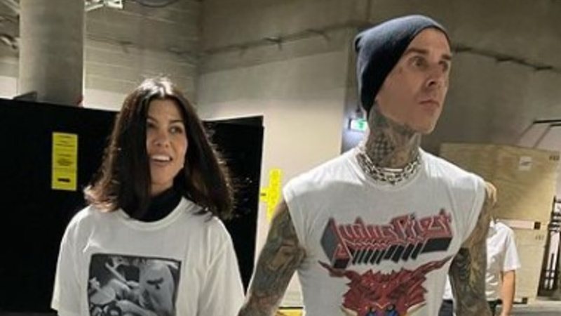 Imagem Kourtney Kardashian publica fotos românticas ao lado do marido Travis Barker