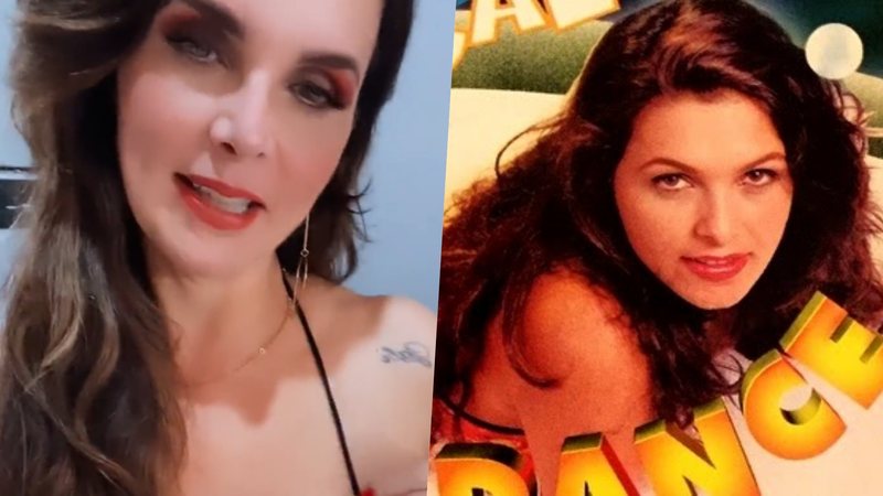 Repleta de espuma, Luiza Ambiel, ex-musa dos anos 1990 e 2000, recria foto da 'Banheira do Gugu' usando o mesmo biquíni da época - Foto/Reprodução