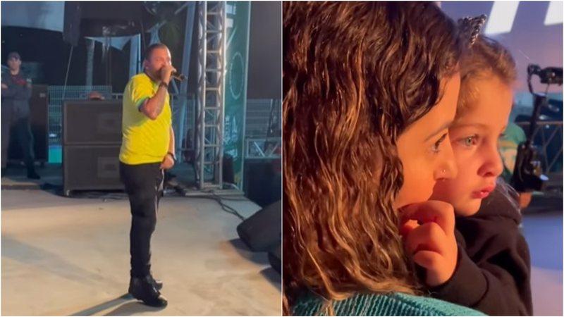 Projota se emociona ao levar a filha pela primeira vez em um show seu - Reprodução/Instagram