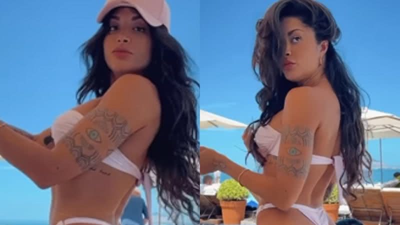 Aline Campos ostenta corpaço em vídeo de biquíni branco - Reprodução/Instagram