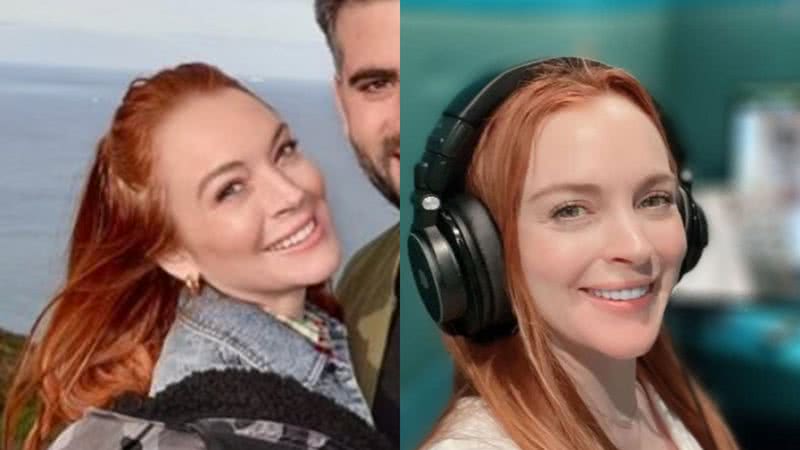 Atriz Lindsay Lohan surge sorridente para comemorar aniversário de casamento com Bader Shammas - Foto: Reprodução / Instagram