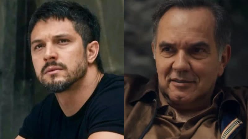 Oto (Romulo Estrela) e Guerra (Humberto Martins) na novela Travessia - Foto: Reprodução / Globo