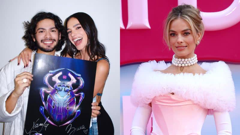 Xolo Maridueña, Bruna Marquezine e Margot Robbie - Foto: Reprodução / Instagram - Getty Images