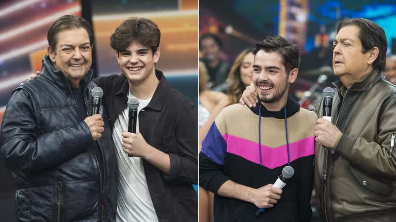 Faustão com os filhos mais novos, Rodrigo e João Guilherme, frutos do casamento com Luciana Cardoso - Fotos: Renato Pizzutto/Band