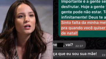 Larissa Manoela exibe print de conversa com a mãe no Natal - Foto: Reprodução / Globo