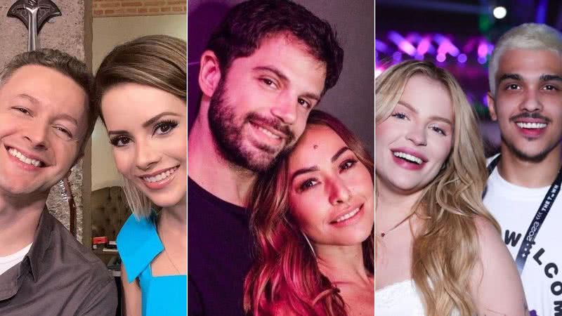 Montagem de fotos de Sandy e Lucas Lima; Sabrina Sato e Duda Nagle; e Luísa Sonza e Chico Moedas - Foto: Reprodução/Instagram