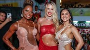 Adriana Bombom, Yasmin Brunet e Mileide Mihaile no ensaio da escola de samba Grande Rio - Foto: Reprodução/AgNews