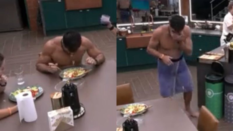 Cara de Sapato quase vomita durante almoço no BBB 23 - Reprodução/Globo