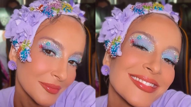 Claudia Leitte surgiu com look florido para o  último dia do seu bloco de Carnaval - Reprodução: Instagram