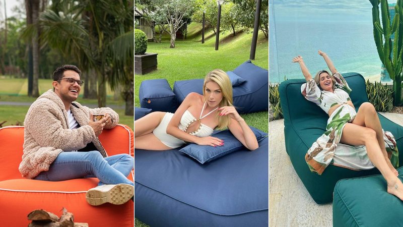 Deive Leonardo, Ana Hickmann e Flavia Alessandra com a tendência do momento para casas - Foto: Divulgação/Eco Flame Garden