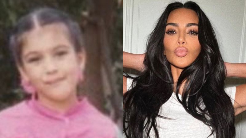 Kim Kardashian compartilhou nas redes sociais uma foto de infância ao lado das irmãs - Reprodução: Instagram