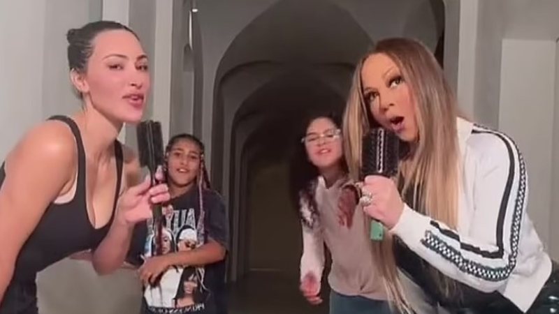 Mariah Carey, Kim Kardashian e filhas - Foto: reprodução/Tiktok