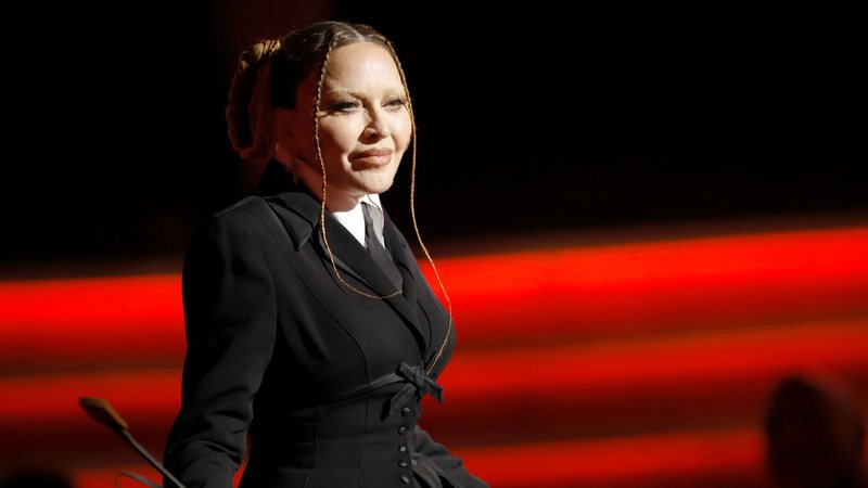 A cantora Madonna durante a apresentação da cerimônia do Grammy - Foto: Getty Images