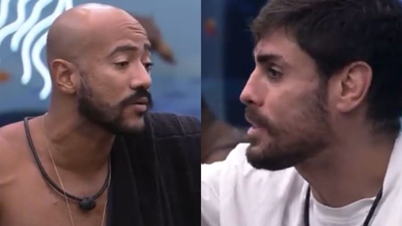 Ricardo e Cara de Sapato discutem por causa de guerra de espuma - Reprodução/Globo