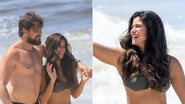 Sergio Guizé e Isadora Cruz nos bastidores de gravação da novela 'Mar do Sertão' em uma praia - Fotos: JC Pereira e Vitor chapeta/ AGNEWS