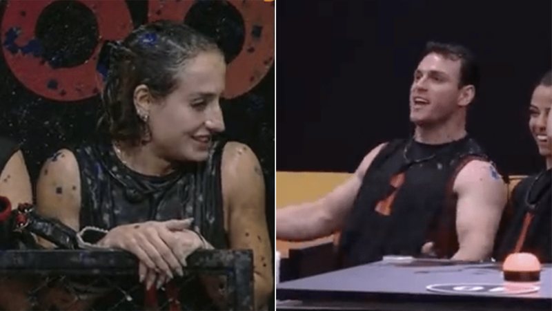 Bruna Griphao e Gustavo durante a prova de imunidade do BBB 23 - Foto: Reprodução / Globo