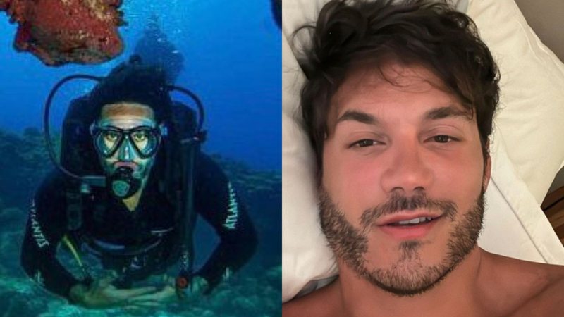 Eliezer mostrou ser corajoso ao compartilhar fotos nadando com tubarões - Reprodução: Instagram