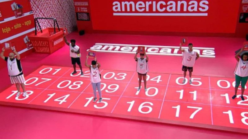 Foto de uma prova do BBB que foi patrocinada pela Americanas - Foto: Reprodução / Globo