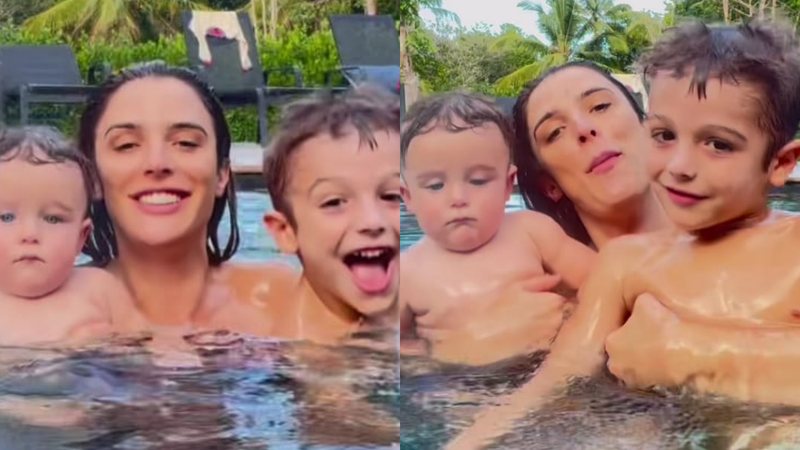 Rafa Brites curte dia na piscina ao lado dos filhos - Reprodução/Instagram