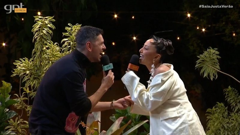 Sabrina Sato e João Vicente cantam juntos no Saia Justa - Reprodução/GNT