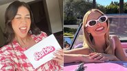 Montagem de fotos da jornalista Foquinha e da atriz Margot Robbie, protagonista do filme Barbie - Foto: Reprodução/Instagram @foquinha @margotrobbieofficial