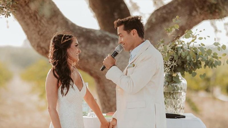 Francisca e Ricardo Pereira durante a renovação dos votos - Fotos: @danielafsrodrigues