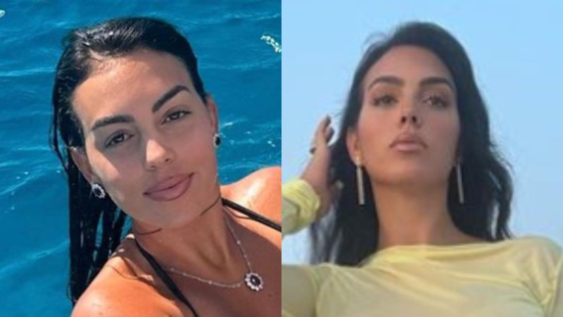 Influenciadora e modelo Georgina Rodriguez, mulher de Cristiano Ronaldo, deixa seguidores apaixonados com look transparente em passeio de barco - Foto: Reprodução / Instagram