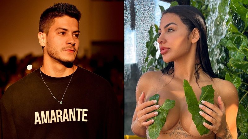 Montagem de fotos de Arthur Aguiar e sua ex-namorada, Jheny Santucci - Foto: Reprodução/Instagram @jheny @arthuraguiar